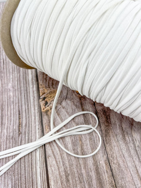 White Knit Trim Spaghetti Straps Hollow Tube Tubular Trim 10 yards ATN01188